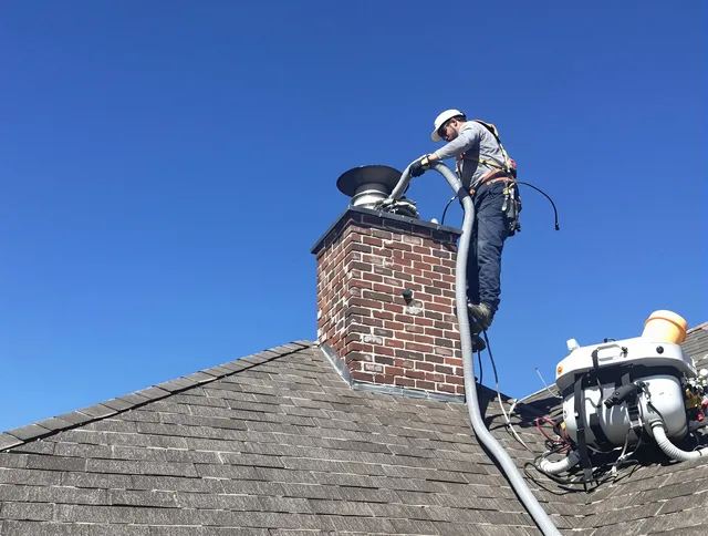 Dedicated Temecula Chimney Sweep team member cleaning a chimney in Temecula, CA