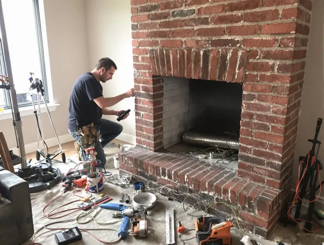 Temecula Chimney Sweep specialist finalizing chimney liner service in Temecula, CA