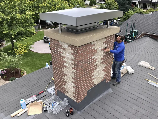 Temecula Chimney Sweep team working on a custom chimney remodel in Temecula, CA