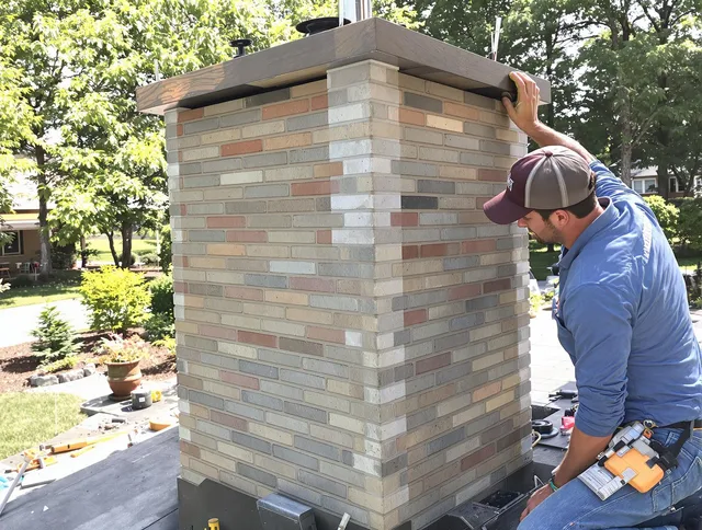Temecula Chimney Sweep completing a modern chimney remodel in Temecula, CA