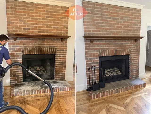 Temecula Chimney Sweep carefully sanitizing a fireplace in Temecula, CA