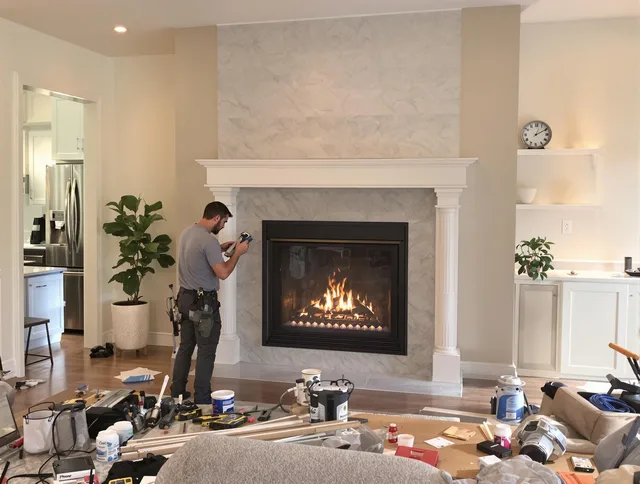 Newly installed fireplace by Temecula Chimney Sweep in Temecula, CA